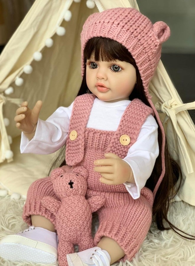 Samtop Kid Real Dolls for Girls, Soft Silicone Realistic Poem Doll, Big Size Musical New Born Baby Doll with Cloth, Nipple Bottle, Dipper & Magnetic Pacifier Gift for Kids/Adult - Image 5